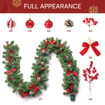 9Ft Christmas Garland Prelit with Lights