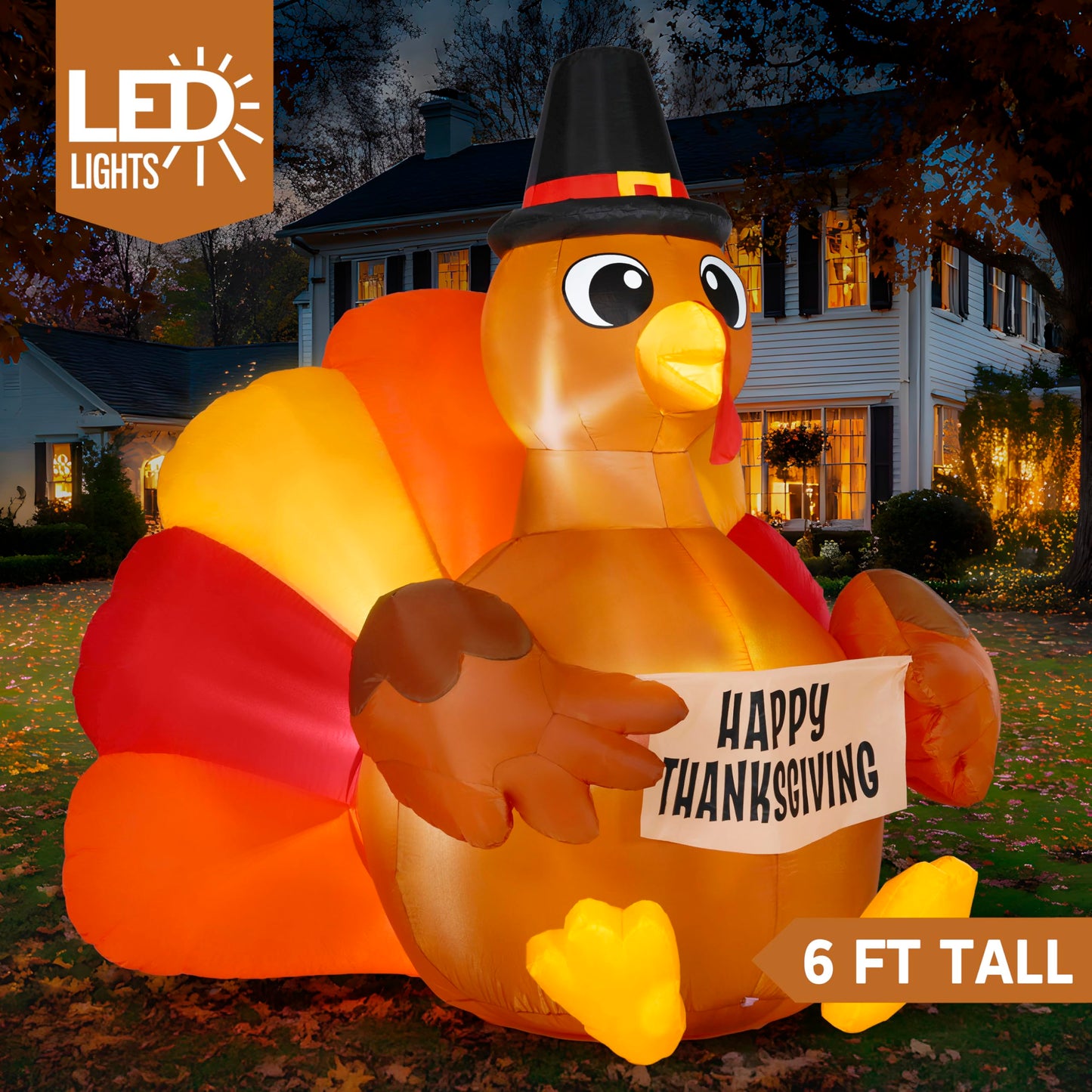 6FT Thanksgiving Inflatable Turkey Decoration Outdoor