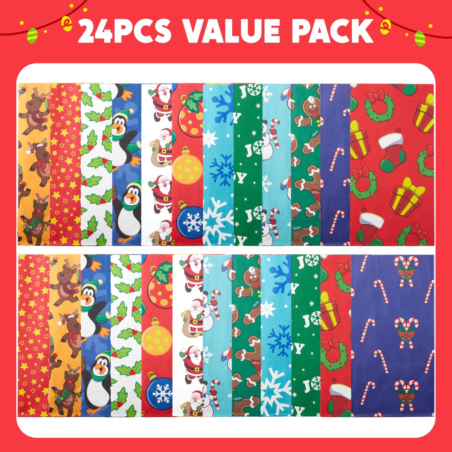 24 PCS Christmas Holiday Goody Bags