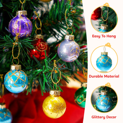 36 Pcs Christmas Colorful Mini Ball Ornament Set