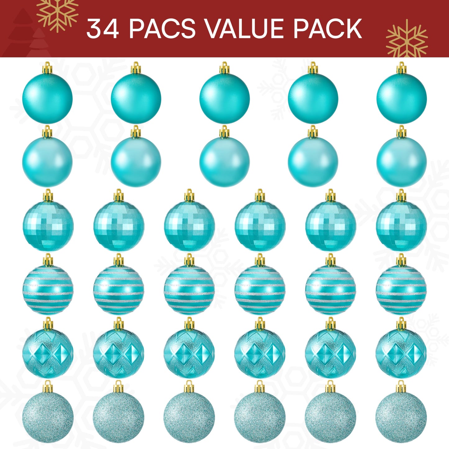 34 Pcs 2.36'' Christmas Ball Ornaments