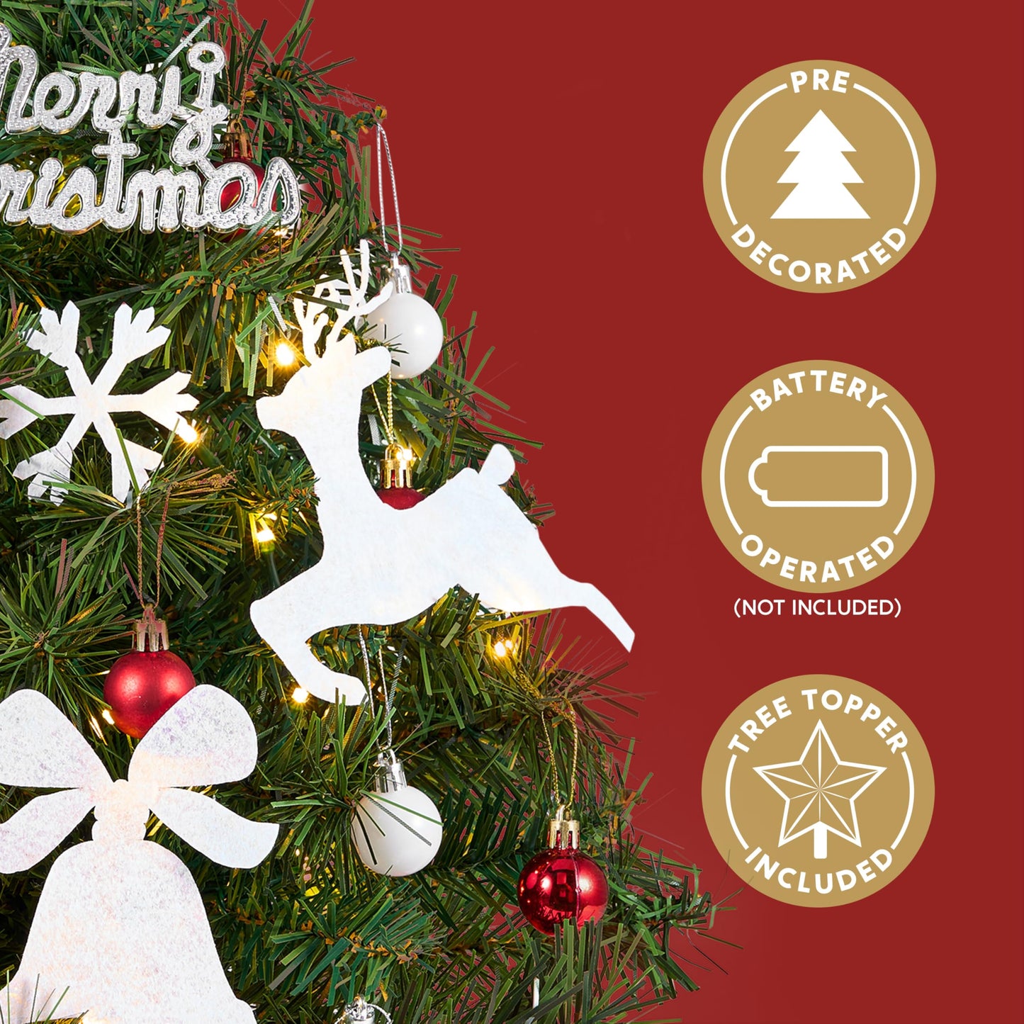 24"/2FT Small Christmas Tree with Lights & Tree Skirt