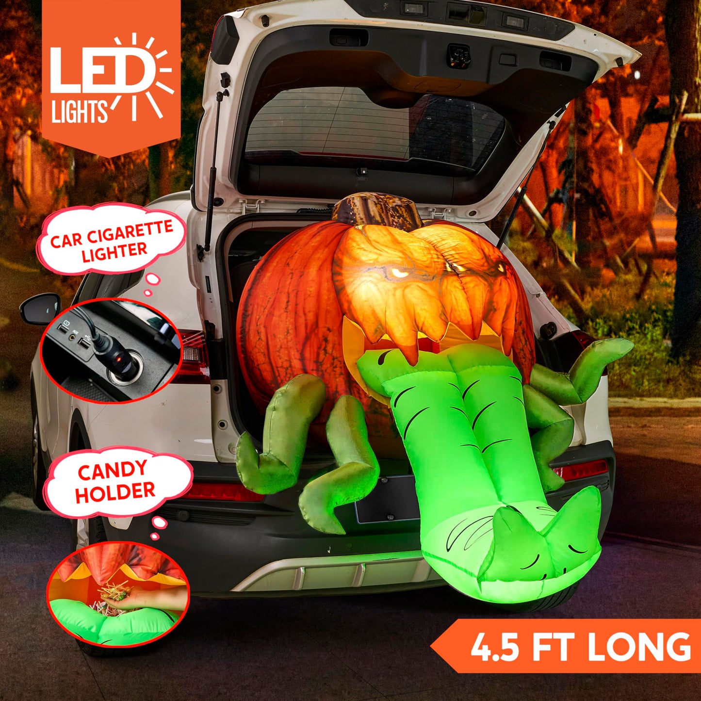 Inflatable Pumpkin with Tentacles Trunk Or Treat Car Decor
