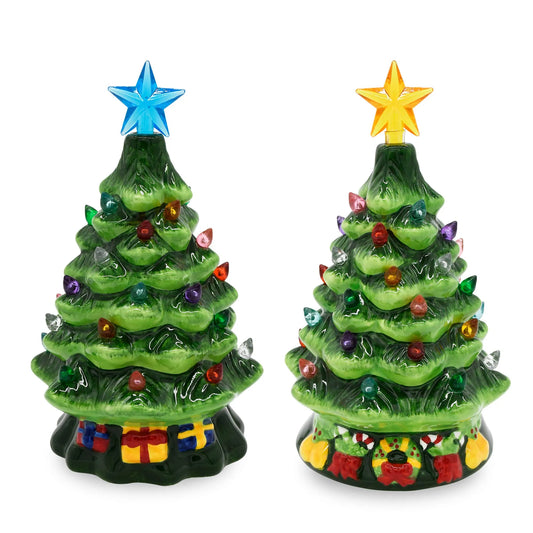 7in Ceramic Christmas Trees, 2 Sets