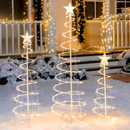 3 Packs Lighted Spiral Christmas Tree Set