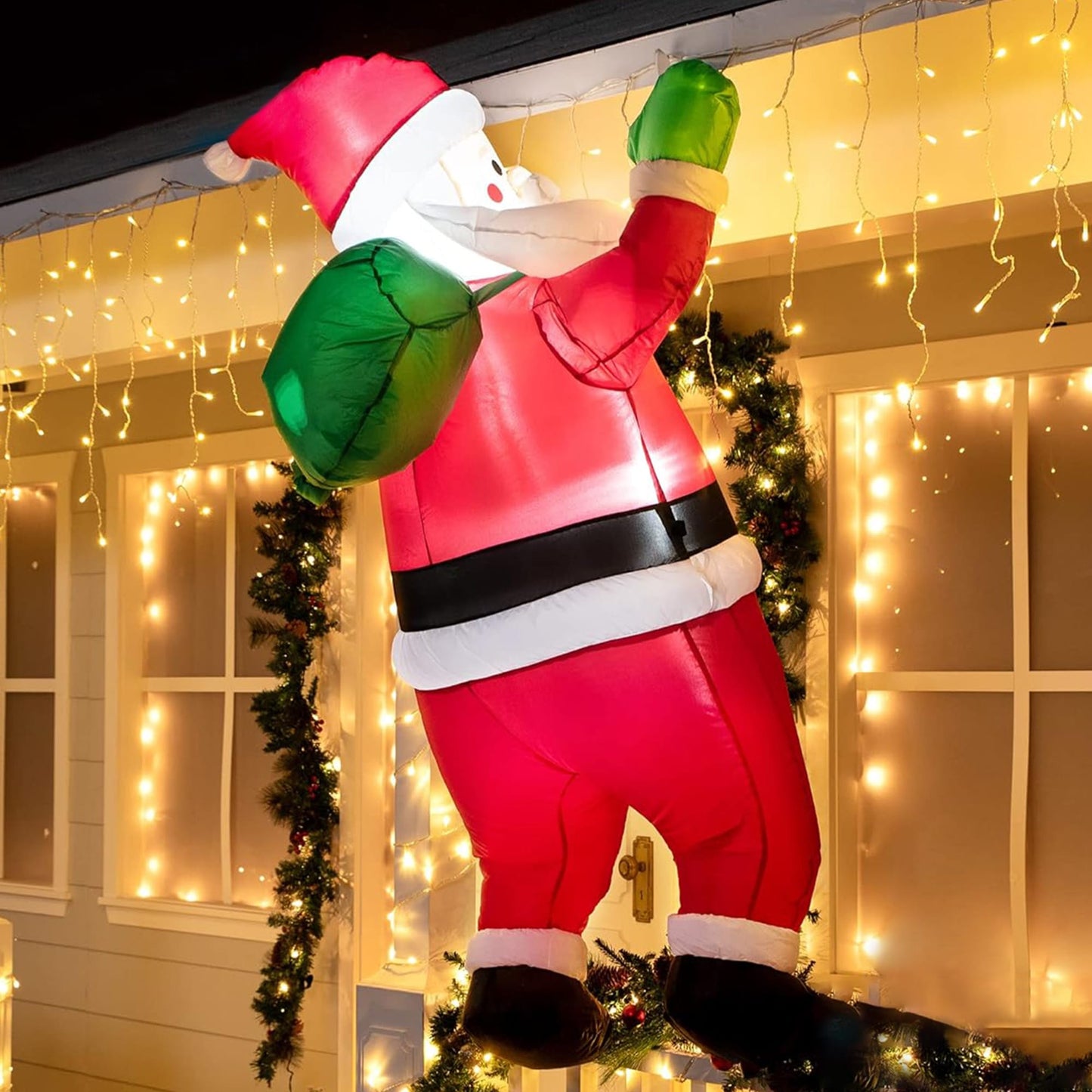 5.5ft Tall Hanging Santa Christmas Inflatable