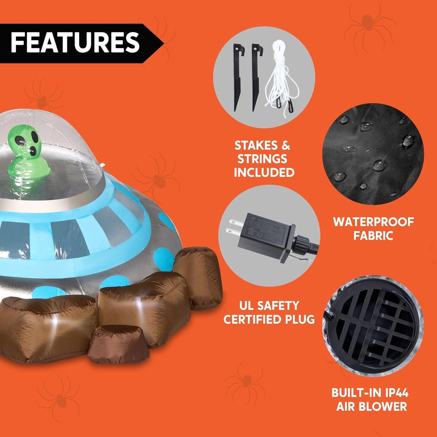 5 ft Halloween Inflatable UFO Alien Decorations