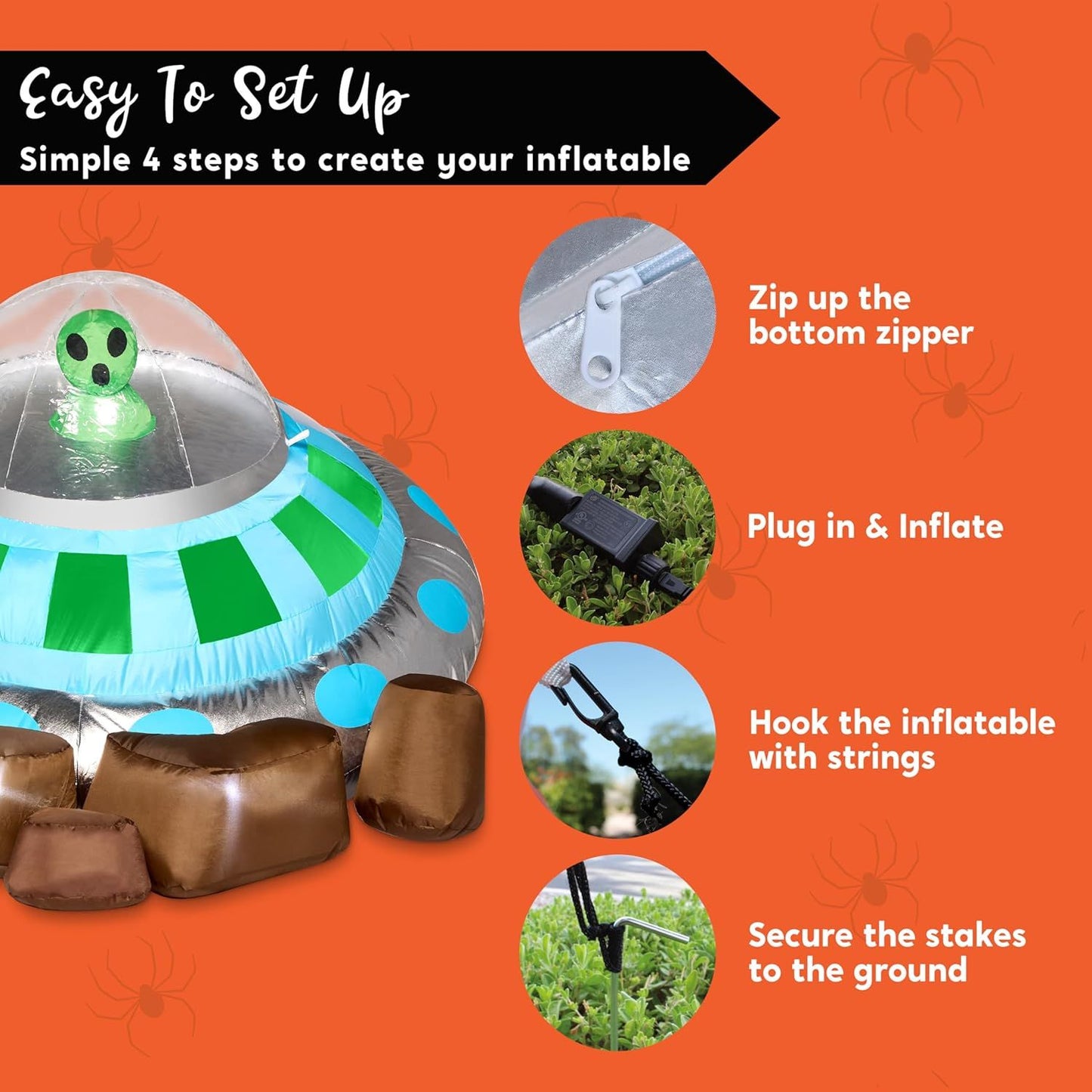 5 ft Halloween Inflatable UFO Alien Decorations