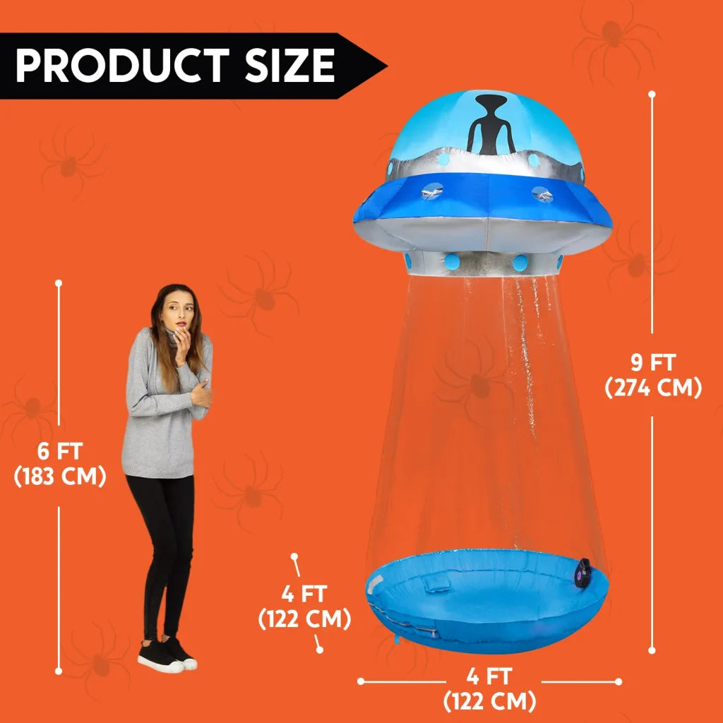 9ft Halloween Inflatable UFO with Animated Lights