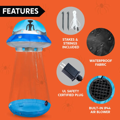 9ft Halloween Inflatable UFO with Animated Lights