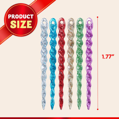 32Pcs 5.3in Plastic Twisted Icicles Hanging Ornament for Christmas Tree Decoration
