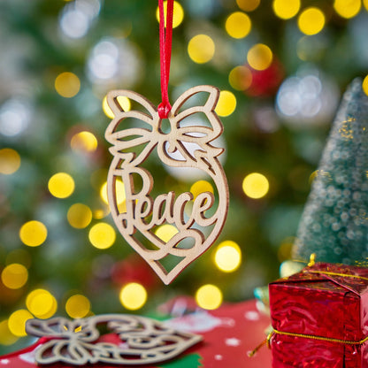 36 Pcs Christmas Ornaments with Cut-Out Word Designs