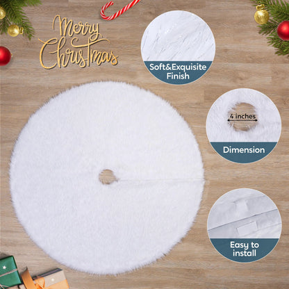 36 inch Faux Fur Christmas Tree Skirt  for Christmas Tree Decorations