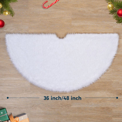 36 inch Faux Fur Christmas Tree Skirt  for Christmas Tree Decorations