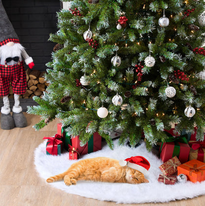 36 inch Faux Fur Christmas Tree Skirt  for Christmas Tree Decorations