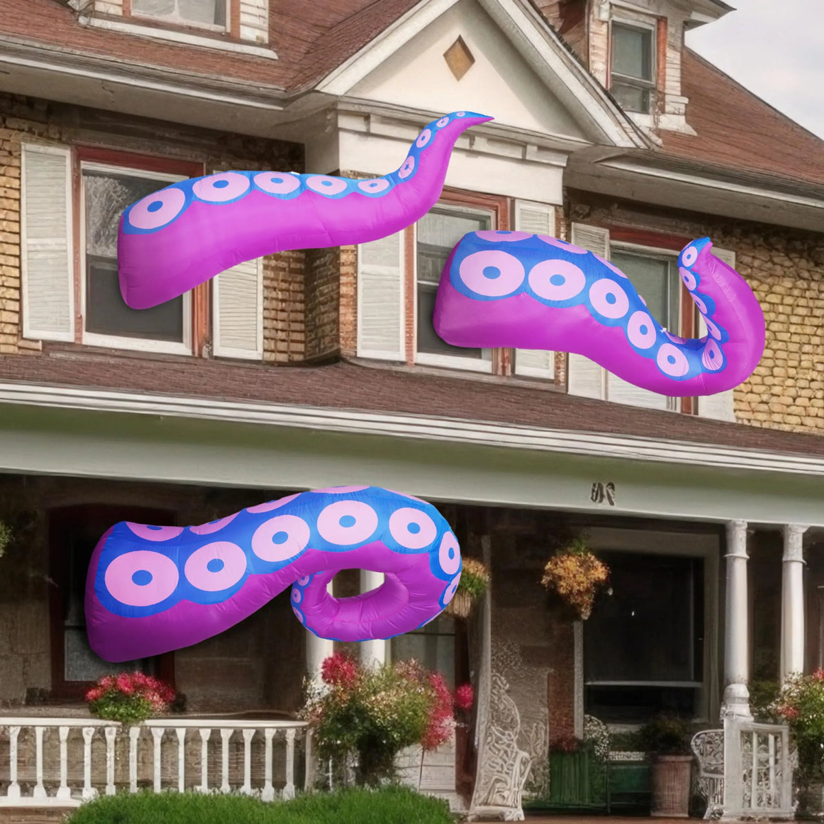 Emergency Inflatable Window 3Pcs LED Octopus Tentacle Halloween Inflatable Window Breaker, 4.5ft ...