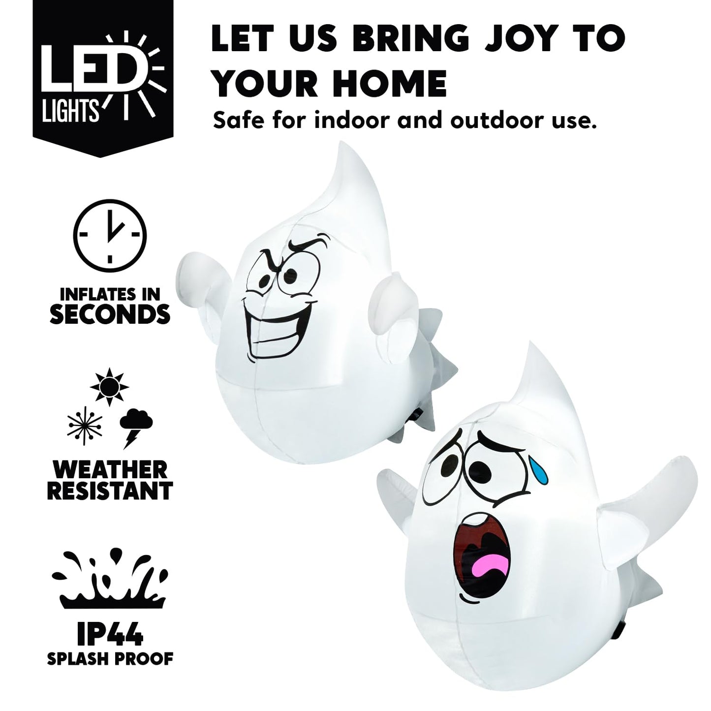 2 Pcs Halloween Inflatables Ghost for Window Decorations