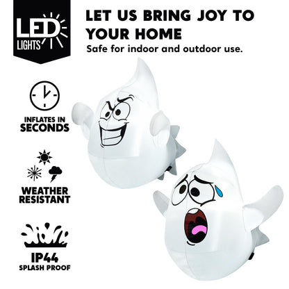 2 Pcs Halloween Inflatables Ghost for Window Decorations