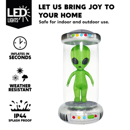 7ft Alien Inflatable Halloween Decor Outdoor with Animated LEDs