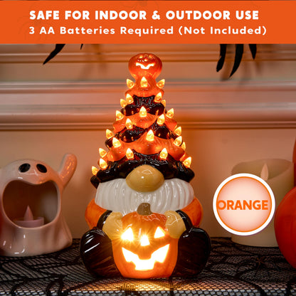 Halloween Decoration Pumpkin Gnome Ceramic Tree