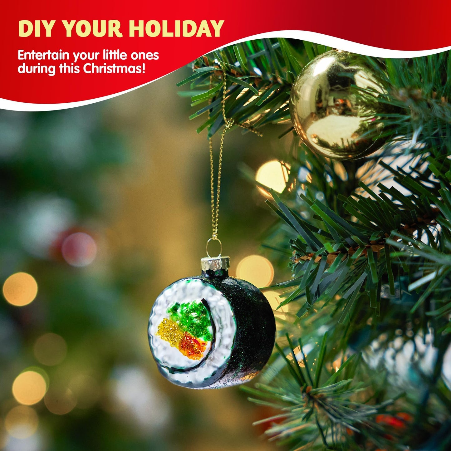 Christmas Sushi Glass Ornament