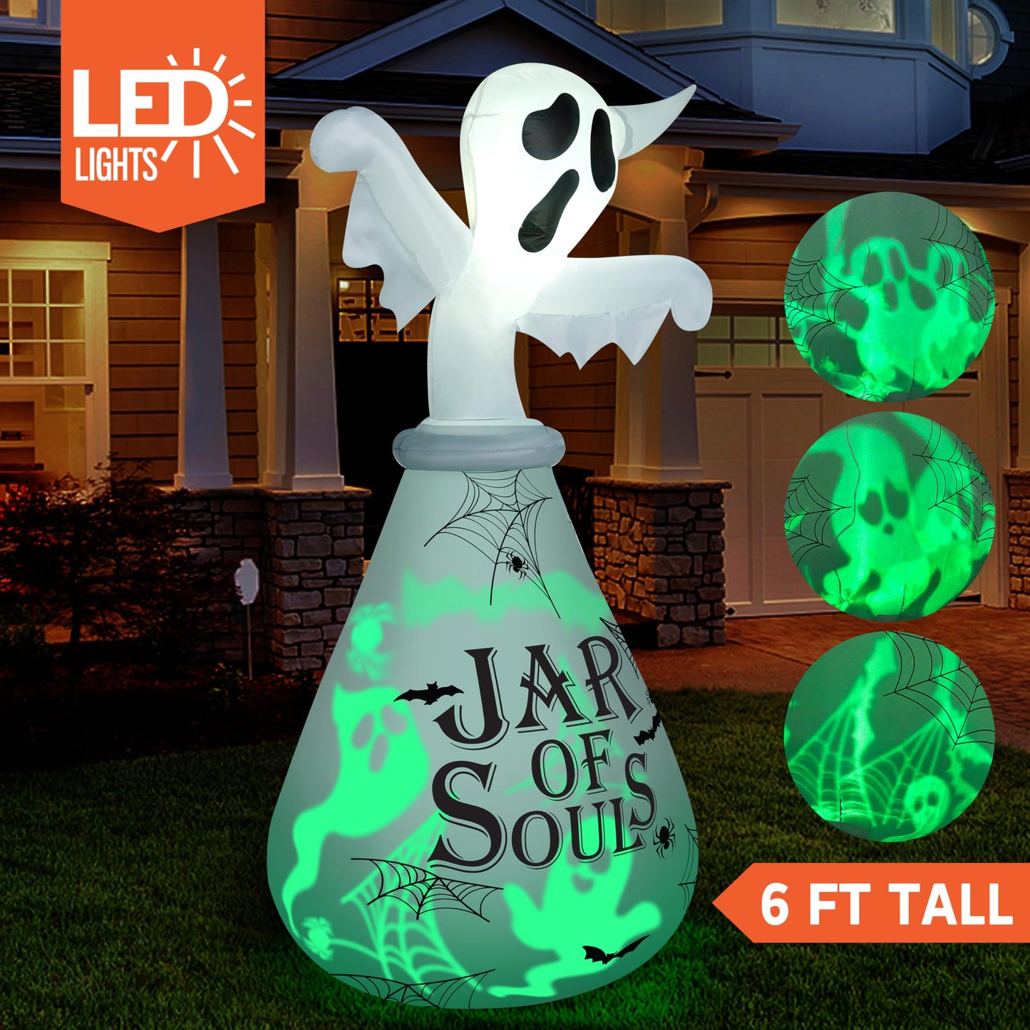 6FTGhost Inflatable Halloween Decor Outdoor