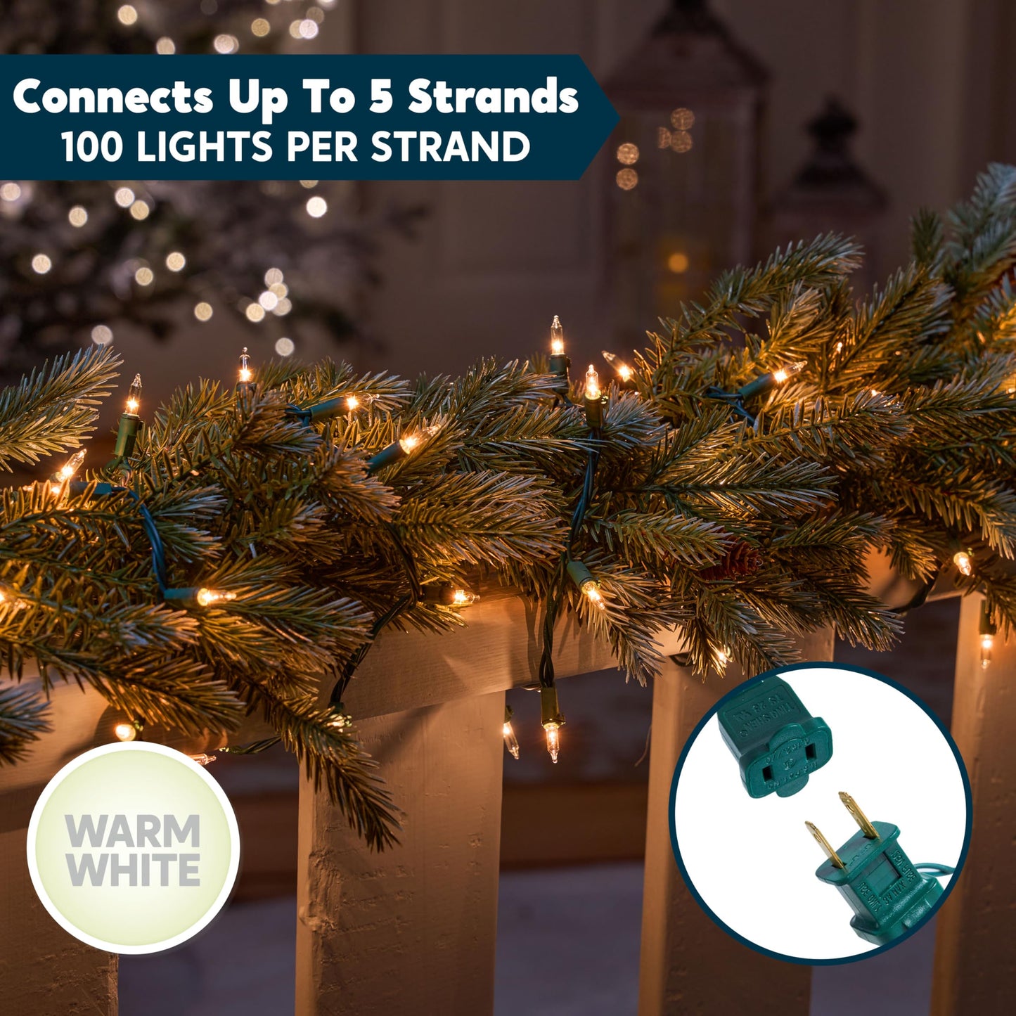 300(3x100) Clear Christmas String Lights Indoor