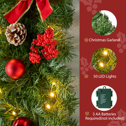 9Ft Christmas Garland Prelit with Lights