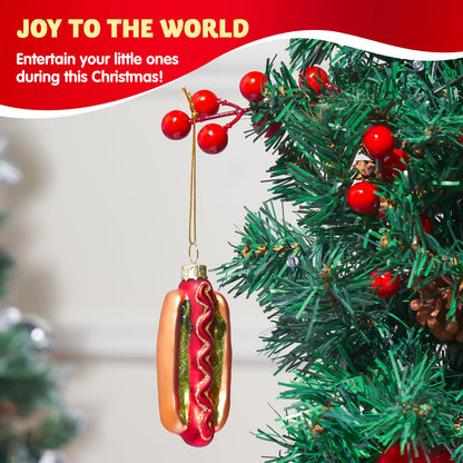 Hot Dog Mini Christmas Ornaments
