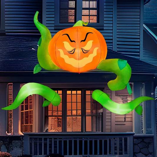 3 Pcs Halloween Inflatable Pumpkin Head with Tentacles