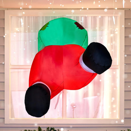 3ft Christmas Inflatable Santa Butt Stuck Broke Out from Window