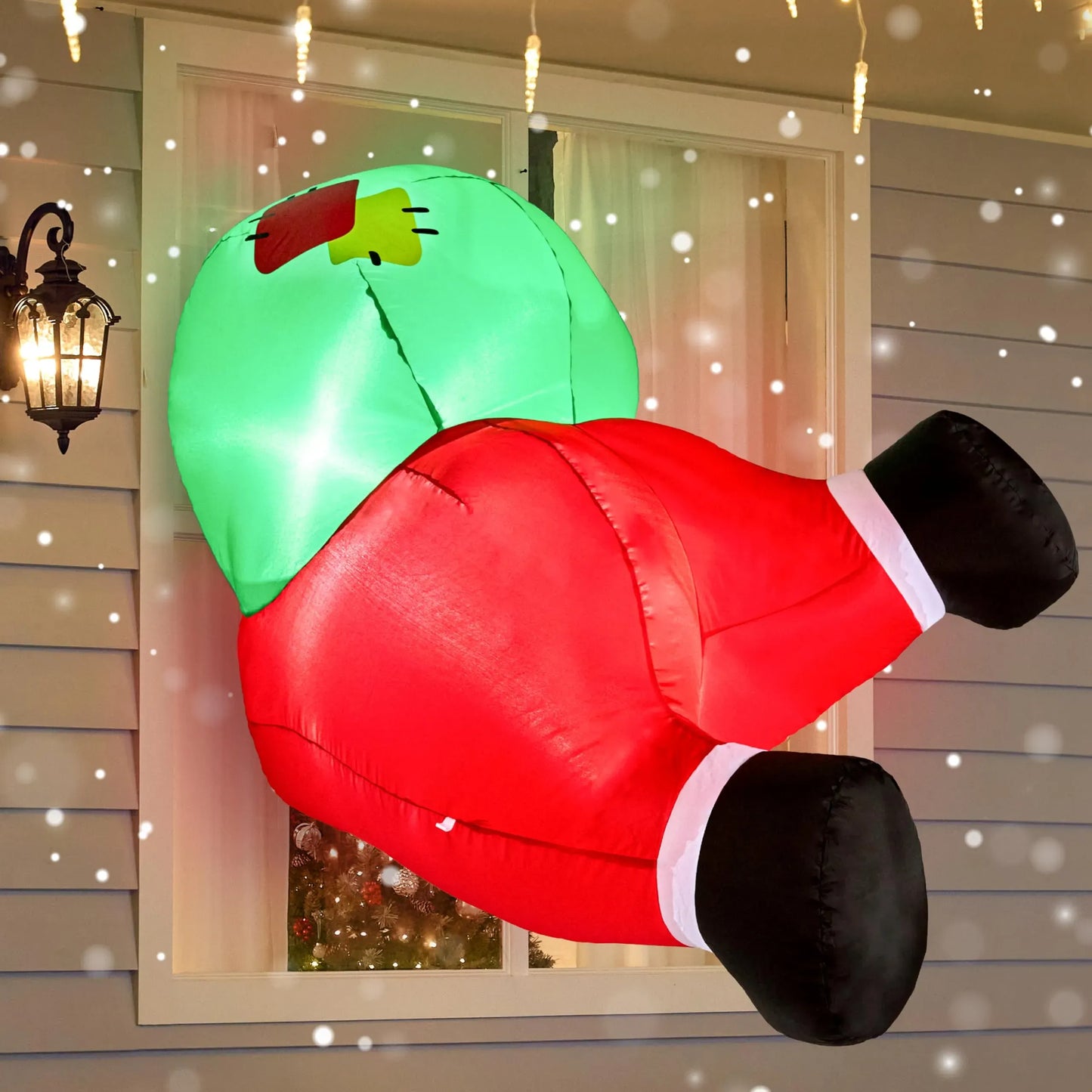 3ft Christmas Inflatable Santa Butt Stuck Broke Out from Window