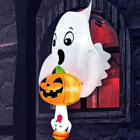 4.5 FT Halloween Inflatable Ghost Broke Out from Window