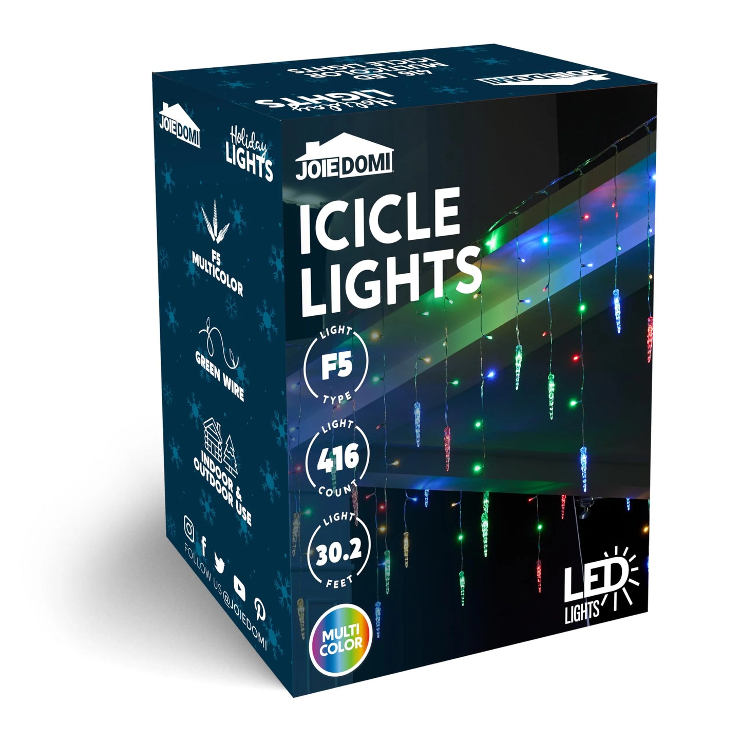 416 LED Multicolor Christmas Icicle Lights 78 Meteor Drops