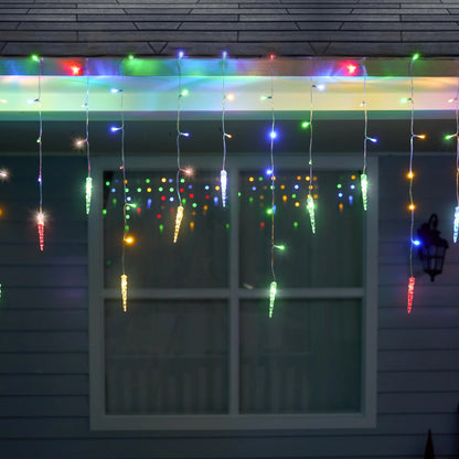 416 LED Multicolor Christmas Icicle Lights 78 Meteor Drops
