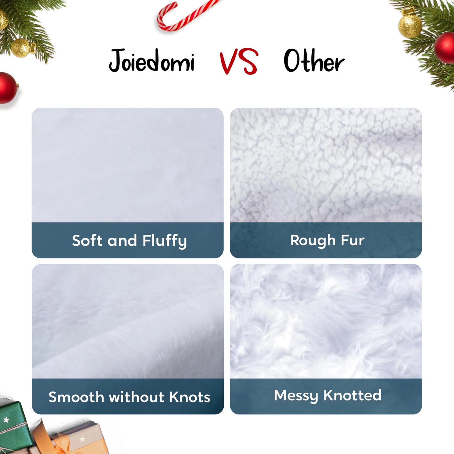 48 inch Faux Fur Christmas Tree Skirt for Xmas Tree Decorations