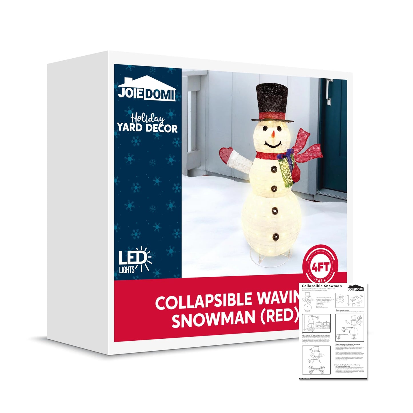 4 FT Christmas Collapsible Snowman Yard Light Decorations