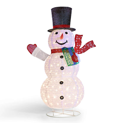 4 FT Christmas Collapsible Snowman Yard Light Decorations