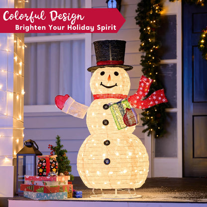 4 FT Christmas Collapsible Snowman Yard Light Decorations