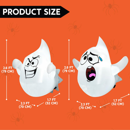2 Pcs Halloween Inflatables Ghost for Window Decorations