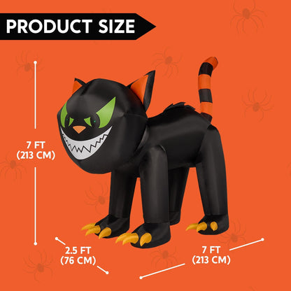 7ft Black Cat Halloween Inflatables Outdoor Decoration