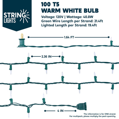 300(3x100) Clear Christmas String Lights Indoor