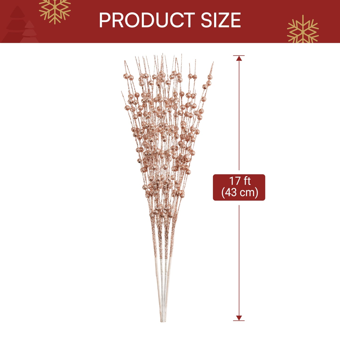 24 Pcs Christmas Tree Berry Stem (Champagne)