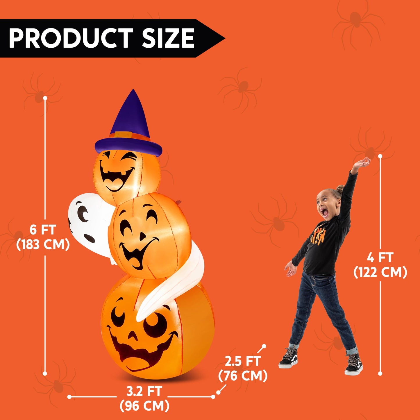 6FT Halloween Inflatable Pumpkin Outdoor Decorations