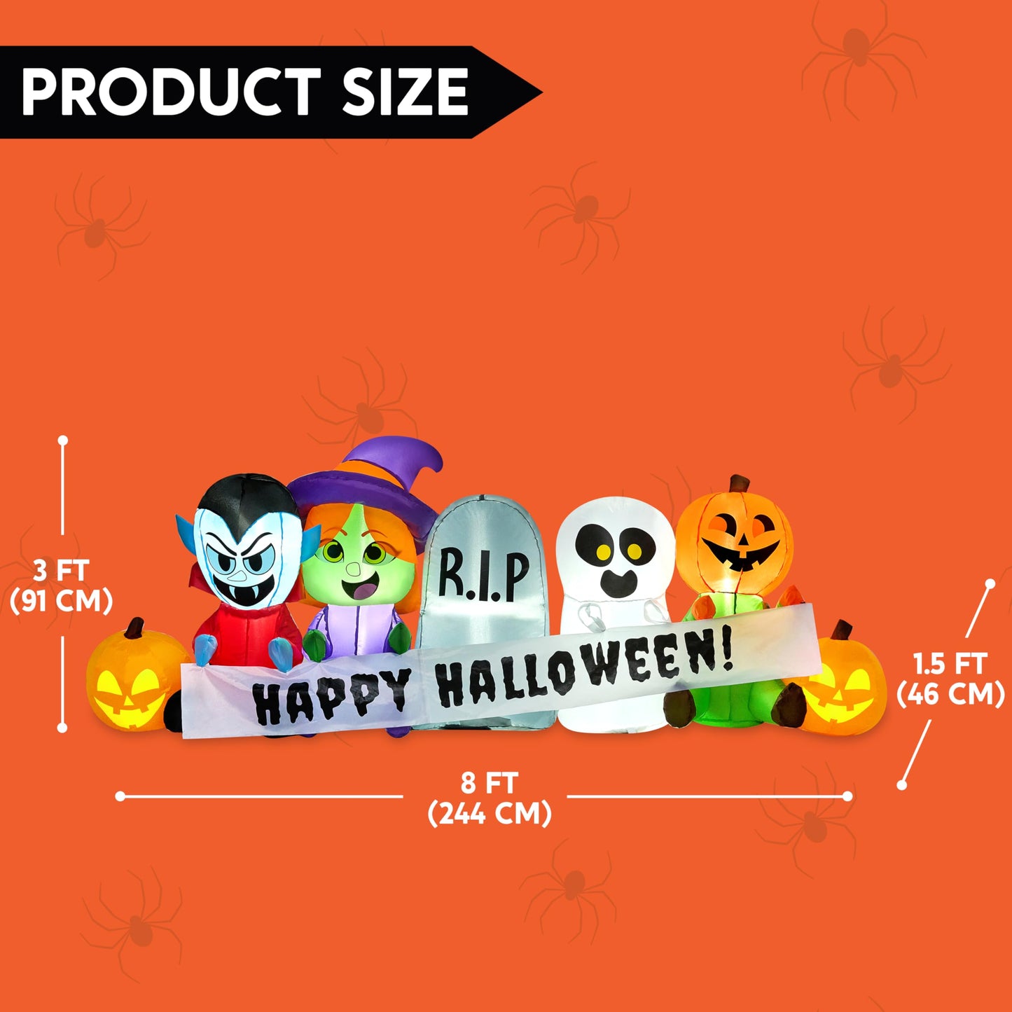 8FT Long Inflatable Halloween Decor Outdoor