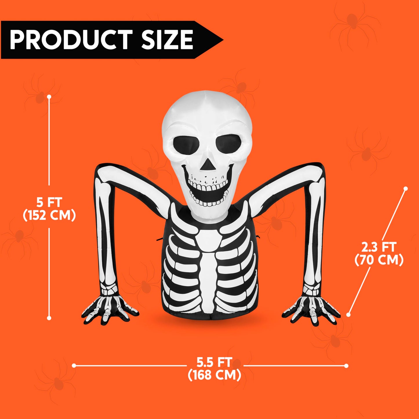 5.5 FT Skeleton Halloween Inflatables Outdoor Decorations