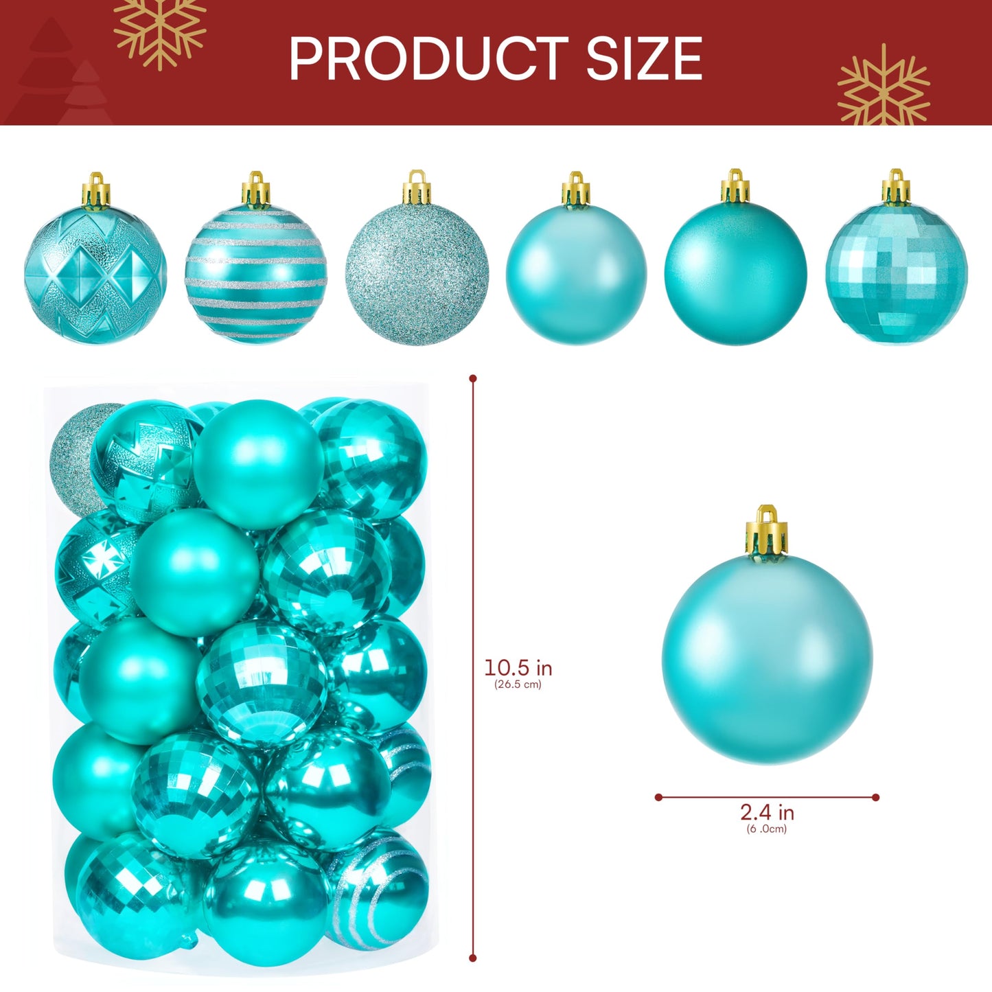 34 Pcs 2.36'' Christmas Ball Ornaments