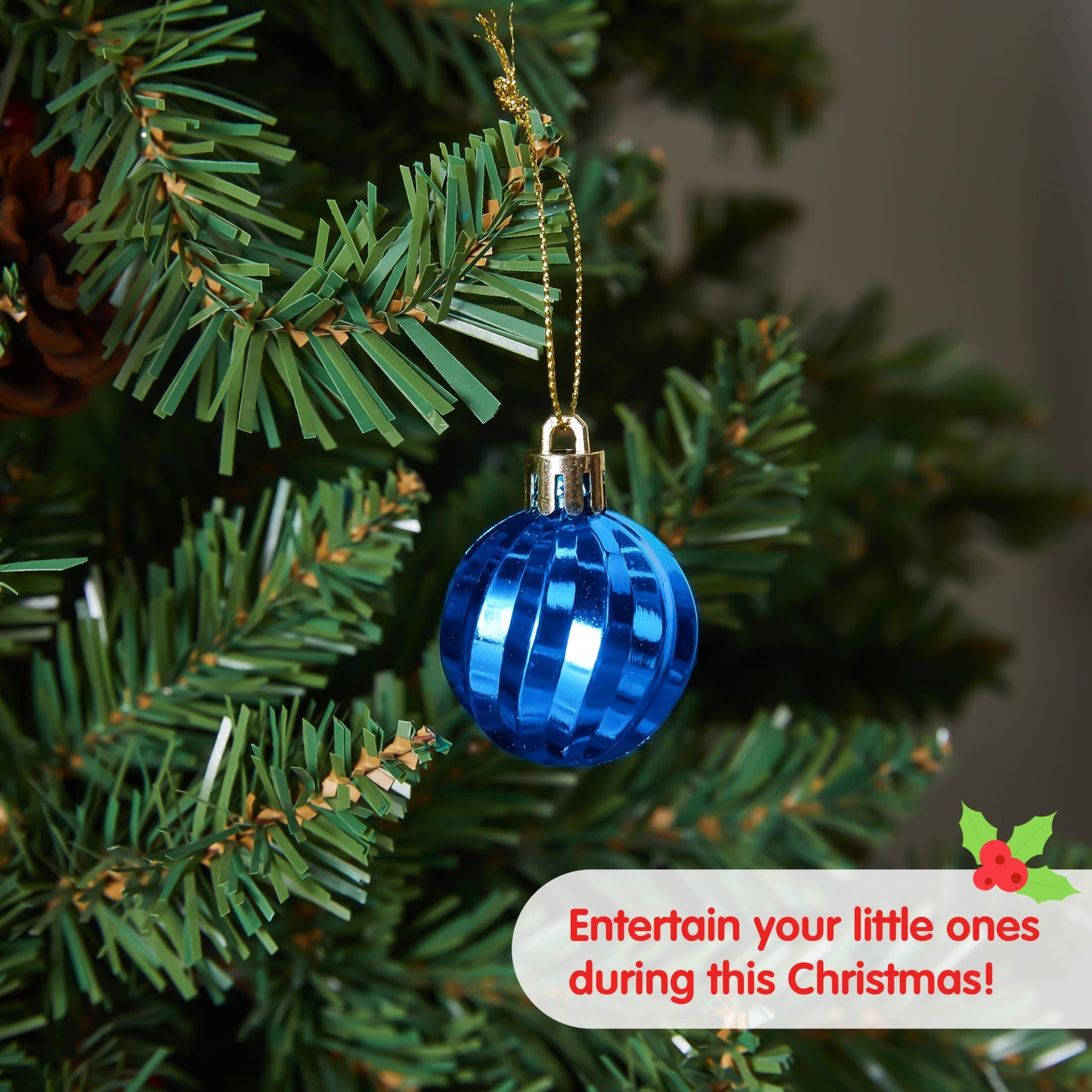 24 Pcs Blue Christmas Balls Ornaments