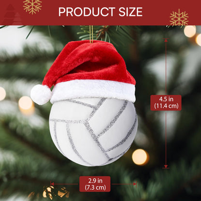Christmas Volleyball Glass Mini Ornament
