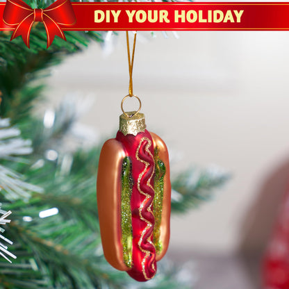 Hot Dog Mini Christmas Ornaments